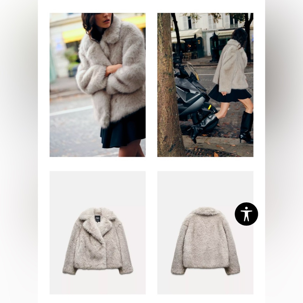 Zara sold out online faux fur jacket